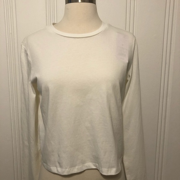 Wild Fable Classic Long Sleeve White Tee MEDIUM - Picture 4 of 14